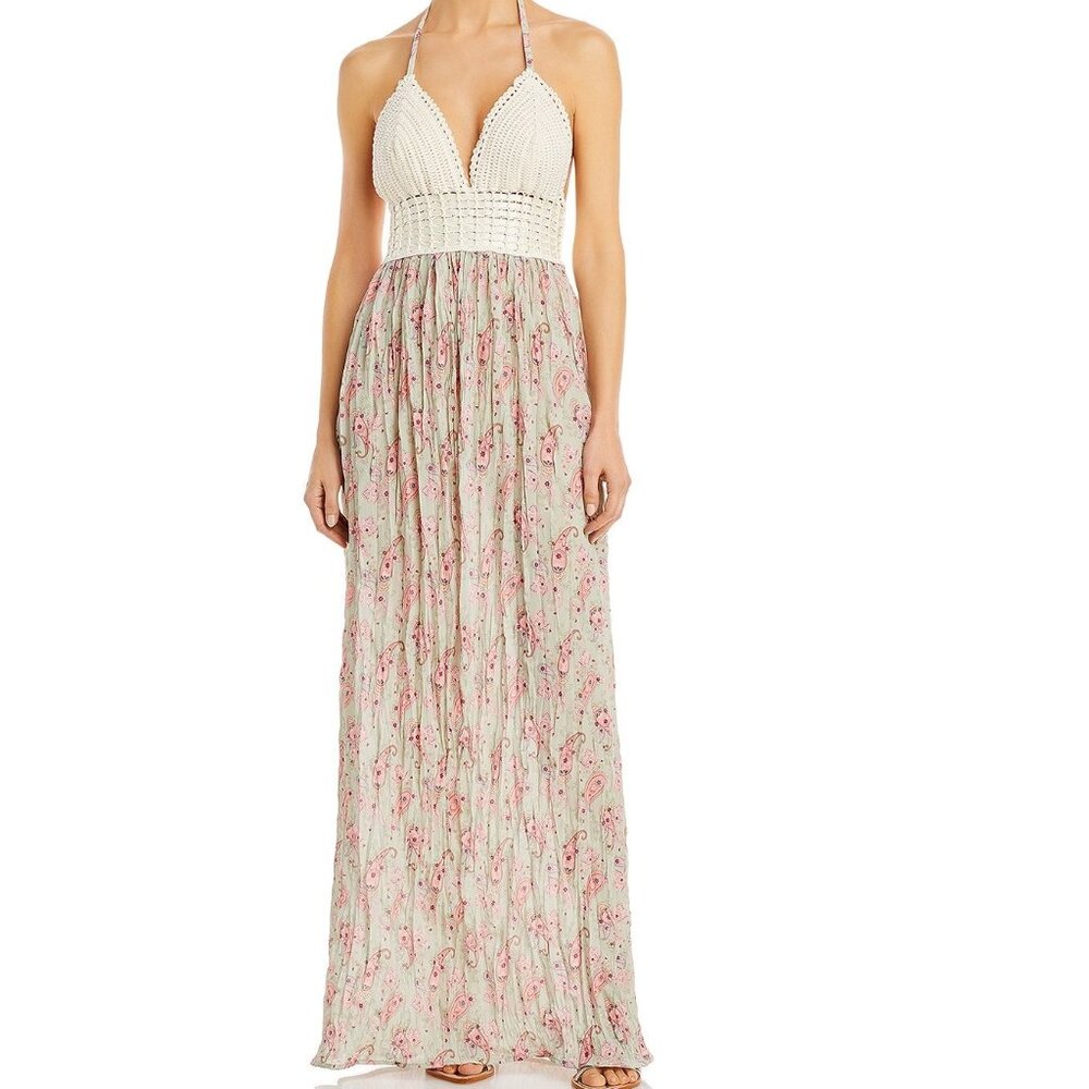 Capittana Women's Lucia Halter Dress Beige XS/S B4HP $229